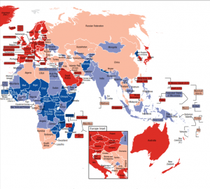 Карта мира по валовому национальному доходу на душу населения.