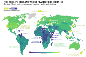 Карта мира по лёгкости ведения бизнеса