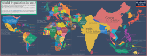 Карта мира по населению стран.