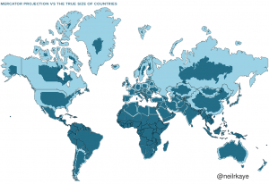 Как выглядят реальные размеры стран мира.