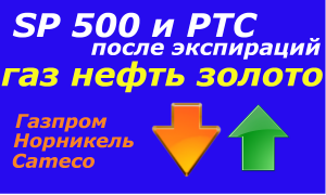 Рынок после экспираций РТС(ри) доллар рубль (си), SP500, натуральный газ, Газпром, Норникель, Cameco