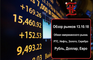 Обзор рынков 13.10.18 РТС, Нефть, Золото, Серебро, SP500, Рубль, Доллар, Евро