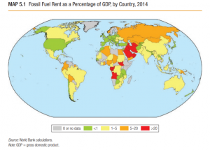 Доля ископаемого топлива в ВВП стран мира