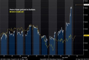 Сегодня нефть PetroYuan выросла на 5%.