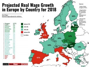 Прогноз роста реальной заработной платы в Европе 2018 году.